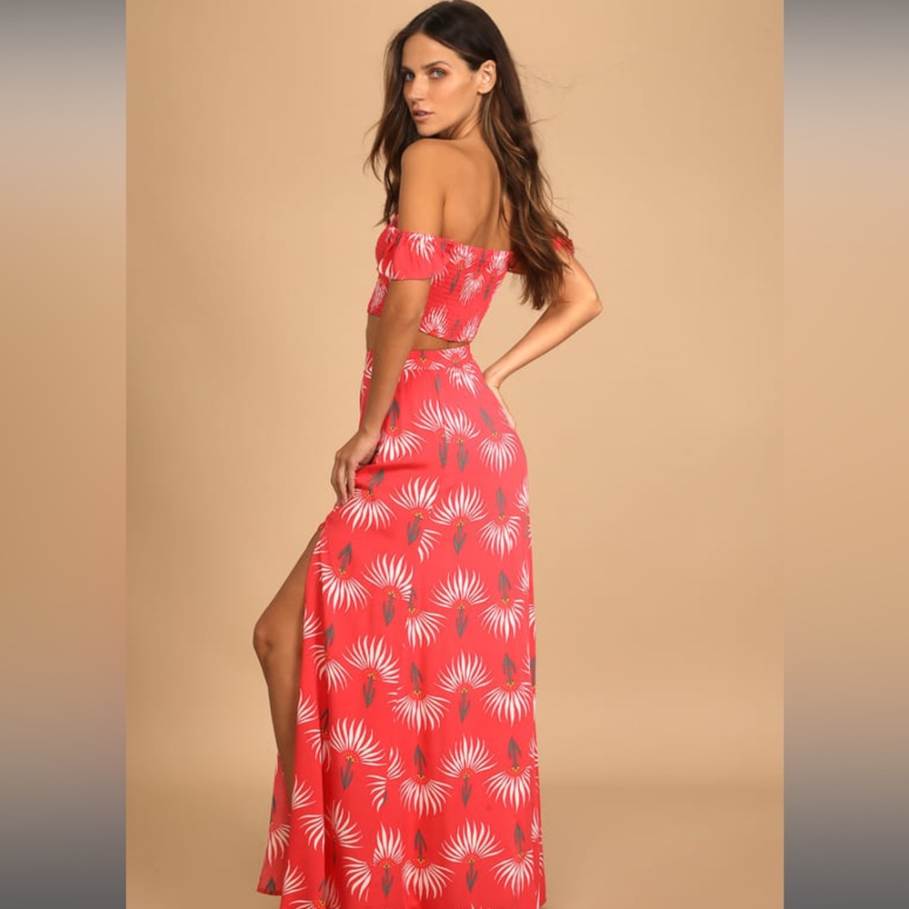 Lulu's Orange and Pink Asymmetrical Sundress